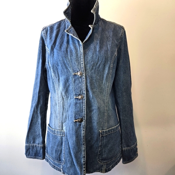 Vintage Women's St John's Bay Denim Blazer Jean Jacket Size Medium - Picture 3 of 16